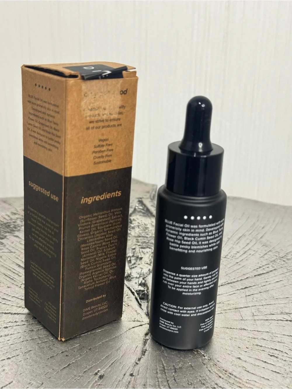 DIME Blue Facial Oil Blemish Aid. Retails for $38. Box open but unused.